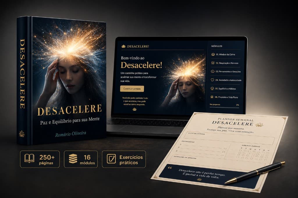 Desacelere! — Paz e Equilíbrio para sua Mente — livro, plataforma e materiais de apoio